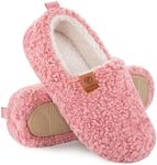 EverFoams Women's Fuzzy Full Slippers Soft Comfy Faux Shearling Memory Foam Indoor House Shoes, Pink, 5-6 UK
