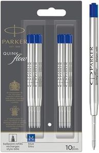 Parker Ballpoint Pen Refills, Medium Point, Blue QUINKflow Ink, 10 Count, Authentic Ink Refills Compatible with Parker Ballpoint Pens