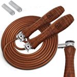 Genuine Leather Heavy Skipping Rope | Weighted Jump Rope For Boxing, MMA, Jumping Rope Cardio, Adjustable Leather Skipping Rope With Weighted Handles For Fitness