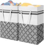 2 Pack 80L Large Laundry Hamper, Collapsible Laundry Baskets Waterproof Laundry Bin With Extended Handles for Storage Clothes Toys in Laundry Dorm Bedroom Bathroom