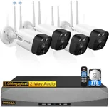 2-Way Audio & PIR Detection Dual Antennas Outdoor Wireless Security Camera System 5.5MP Wi-Fi Video Surveillance DVR Recorder System