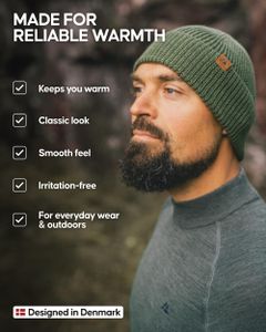 DANISH ENDURANCE Merino Wool Beanie – Blue