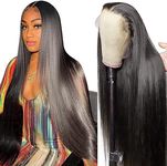 22" 13x4 Lace Front Wig Human Hair, Straight Human Hair Wig for Black Women,180 Density Glueless Lace Wig Human Hair Pre Plucked with Baby Hair,Brazilian Virgin Hair Natural Color Lace Frontal Wigs