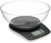 NUTRI FIT Digital Food Scale with Extra Large 2L Bowl, 11lb Kitchen Scale Digital for Cooking Baking Ounces and Grams, 4 Units with 0.1oz/1g Precision, Large LCD Display, Black