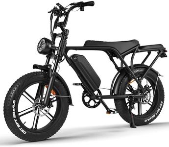 OUXI V8 Electric Bike for Adults, Electric Mountain Bike with 48V 15.6Ah Removable Larger Battery 20'' Fat Tire E Bike UP to 32KM/H