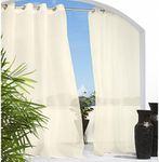 Outdoor Décor Escape Sheer voile Outdoor Curtain, 54" X 96", Ivory