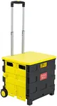 Mount-It! Rolling Utility Cart, Folding and Collapsible Hand Crate with Lid on Wheels, 55 lbs Capacity