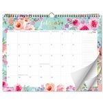 S&O Watercolor Floral Wall Calendar from January 2024-June 2025 - Tear-Off Monthly Calendar - 18 Month Academic Wall Calendar - Hanging Calendar to Track for Anniversaries & Appointments - 13.5"x10.5”in