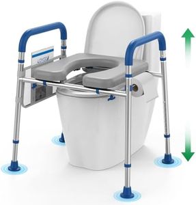 Loyoda FSA or HSA Eligible Toilet Seat Risers for Seniors, Padded Raised Toilet Seat with Handles, Adjustable Height Toilet Riser, Extra Paper Holder and Storage Bag, Fit Any Toilet