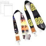 GTOTd Yoda Baby Lanyard with ID Badge Holder (2 Pack) Movie Lanyard for Keys String Wallet Merch Decorations Gifts Party Keychains for Kids Teens