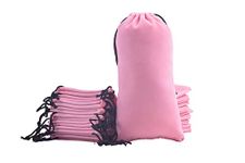 VIAMTO 10pcs 3.8x7.0''/9.5x17.5cm Pink Microfiber Velvet Drawstring Bags for Gift Packing, Cellphone, Sunglasses,Shaver, Pens