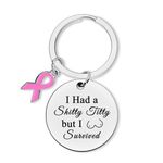 Breast Cancer Survivor Gift Keyring Breast Cancer Awareness Gifts for Women Inspirational Chemo Gifts for Cancer Patients Friends Family Cancer Survivor Gift Keychain Encouragement Gifts for Women