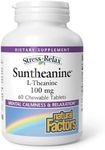 Natural Factors, Stress Relax Suntheanine, L-Theanine, 100mg, 60 Vegan Chewable Tablets, Vegetarian, Soy Free, Gluten Free, Non-GMO