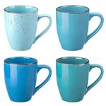 vancasso Navia Oceano Mug Set of 4, Vintage Look Multicolour Ceramic Coffee Tea Cup Set, Ideal for Coffee/Tea/Hot Chocolate/Milk/Water/Drink. (350ml/12 oz)