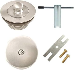 Lift and Turn Twist Bathtub Tub Drain Conversion Kit Assembly, All Brass Construction - Brushed Nickel