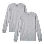 Gildan Adult DryBlend Long Sleeve T-Shirt, Style G8400, 2-Pack, Sport Grey, Large