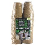 Kingston Tools Round Fibre Pots 8cm Gardening Pot — Peat-Free Biodegradable Wood Pulp — Ideal for Seeds, Seedlings and Cutting Pack of 48