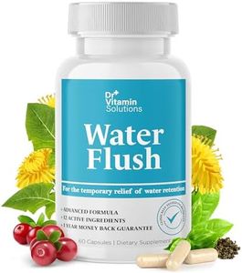 DR VITAMIN SOLUTIONS Diuretic Water Pills for Weight Control, 12 Active Ingredients (Green Tea, Cranberry & More), Instant Relief from Bloat & Swelling, Water Retention Pills for Women & Men - 60 Caps