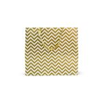 Riha Bags: Cake-Box-Size White & Gold Printed Paper Carry Bag - (11 * 10 * 8 Inches) (Pack of 5) (Zigzag Satin)