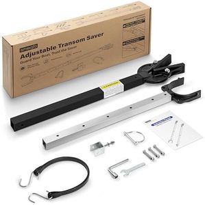 SMOQIO Transom Saver, Outboard Motor Support, One-Piece Casting Adjustable Boat Transom Saver, for Roller and Trailer Mounts(Black)