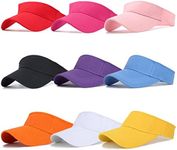 Ultrafun 9Pack Kids Sun Visor Hat UV Protection Sports Tennis Beach Summer Visor Hats for Boys Girls Aged 5 to 12 Years (9Pack-Multicolor)