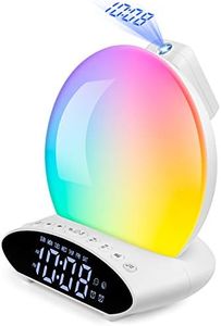 Wake Up Light Sunrise Alarm Clock for Heavy Sleeper, 7 Color Sleep Aid Sound Machine with Sunset Simulation for Kids & Adult, Dual Alarms, Snooze, FM Radio, Night Light, Bedside Lamp, USB Music Player