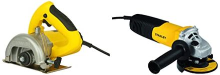 STANLEY STGS9125 900W,125mm Small Angle Grinder (Yellow and Black)+STANLEY STSP125 1320 Watt 5''/125mm Marble Cutter/Tile Cutter Machine (Yellow and Black)