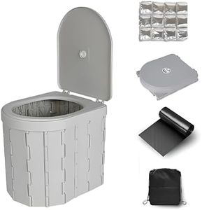 Portable Camping Toilet, Portable Travel Folding Toilet, Porta Potty for Adults with Carry Bag for Camping, Hiking, Fishing, Long Trips, Beach, Travel (Gray)