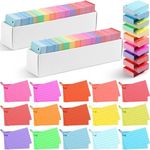 Ctosree 3000 Pcs Colorful Index Cards 2" x 3" Flash Cards with Hole 15 Colors Colored Index Cards with Metal Binder Rings 56lb Cover Heavy Study Cards for Studying Memory (Line Style, Neon Color)