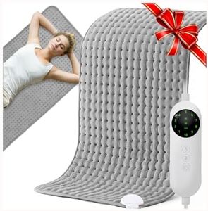 XXXL-Almohadilla Térmica Eléctrica 100 X 50 cm con Apagado Automático Manta Eléctrica en Seco y Húmedo para Espalda, Cuello, Hombros, Abdomen con Controlador, Función de Calentamiento Rápido, Gris