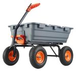 Cachpib Garden Dump Cart Heavy-Duty Garden Tipping Wheelbarrow 800Lbs Utility Truck Trailer with Steel Frame for Outdoors, Festivals, Tools, Plants, Logs, Camping