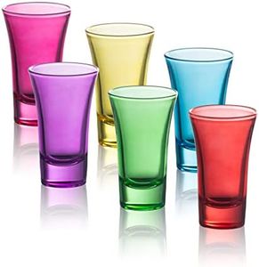 M&N HOME Colorful Shot Glasses - Fun Bachelor Party Decorations or Bar Glasses - 2 ounce Set of 6
