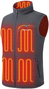 Venustas Men's Heated Fleece Vest with 6 Heating Zones, Lightweight Recycled Electric Fleece Vest