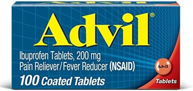 Advil Pain Reliever and Fever Reducer, Pain Relief Medicine with Ibuprofen 200mg for Headache, Backache, Menstrual Pain and Joint Pain Relief - 100 Coated Tablets