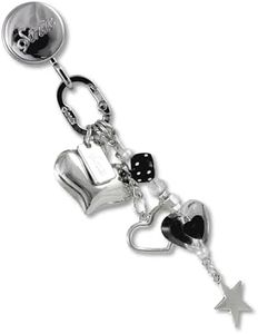 Sonix Phone Charm with Adhesive Hook | Smartphone Charm Hook with Carabiner Ring and Unique Charms | Hearts & Stars