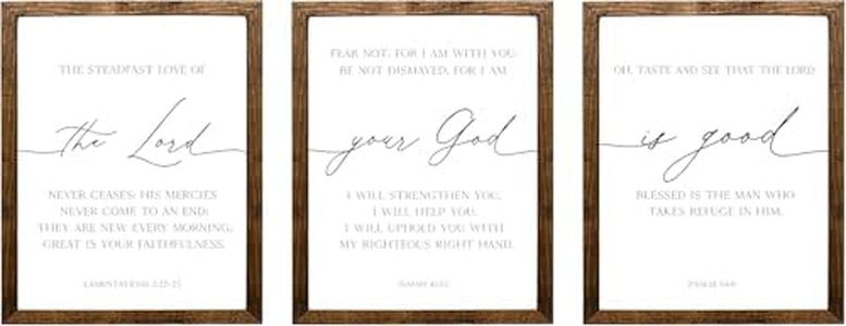 Set of 3 Bible verses, Lamentations 3:22-23, Isaiah 41:10, Psalm 34:8 signs PARENT (24x36 inches)