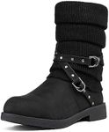 DREAM PAIRS Women's Oussie Black Mid Calf Faux Fur Winter Boots Size 9 B(M) US