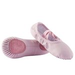 TETSUO Pink Ballet Slippers for Girls, Indoor Dance Flats Shoes for Kids, Toddlers Dancing, Yoga Soft