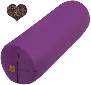 FelizMax Organic Buckwheat Bolster(24X9 in) Yoga Bolster Supportive Yoga Cushion for Restorative Yoga Accessories Meditation Pillow Reading Pillow Floor Pillow Large Round Cylinder (Purple)