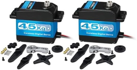 45KG High Torque Servo 8.4V Coreless RC Steering Servo Motors Stainless Steel Gear Low Profile Waterproof for 1/8 1/10 1/12 Scale Cars DIY Robotic - 180 Degree