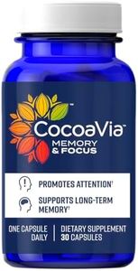 CocoaVia Memory & Focus Brain Supplement, 30 Day, Cocoa Flavanol Blend, Lutein, Added Caffeine for Boost. Improve Cognitive Function, Attention, Vegan & Plant Based, 30 Capsules