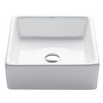 Kraus KCV-120 White Square Ceramic Bathroom Sink