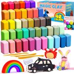 Air Dry Clay 42 Colours, Modelling Clay for Kids, DIY Molding Magic Clay for with Tools, Soft & Ultra Light, Toys Gifts for Age 3 4 5 6 7 8+ Years Old Boys Girls Kids