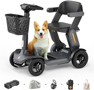 Paiseec S3 Pro Mobility Scooters for Adults, 40 Miles Long Lasting Mobility Scooter, Lightweight Travel Scooter for Seniors, 300 lbs Capacity, AI Speed Control, 250W Motor (Grey-40miles-S3)