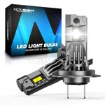 NOVSIGHT H7 LED Headlight Bulbs - 36000LM 100W H7 Headlght Bulb 6500K Cool White Light,1:1 Mini Size Plug and Play H7 LED Bulb Conversion Kit,IP68 Waterproof, Pack of 2