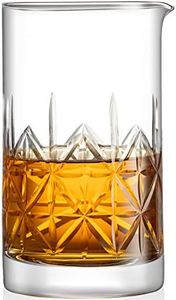 Mixology & Craft Crystal Cocktail Mixing Glass - 24oz Martini Stirring Glass with Thick Weighted Bottom, Professional Bartender's Beaker & Mixing Pitcher - Essential Bar Tools