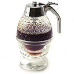 Anukmpa Honey Dispenser with Stand Honey Container, Syrup and Sugar Jar Pot (1 piece)