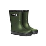 Stonz Rainboot, All-Natural Rubber Rainboots for Toddler Little Big Kid - Waterproof Colorful Warm - Summer Fall Winter - Cypress, Size 13T