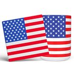 Mug Monster - United States of America Full Wrap Flag, USA Stars and Stripes - Ceramic Coffee Mug/Cup, Gift for Men or Women, Extra Large and Giant Mug Available, 15oz White Mug & Coaster