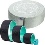 Florensi Yoga & Meditation Bundle | Sage Green Meditation Cushion & Yoga Wheel 3 Pack